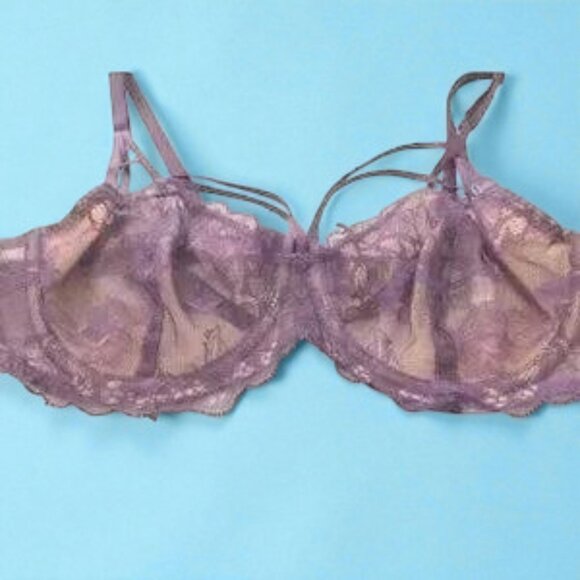 Adore Me Purple Lace Semi Sheer Underwire 36B - Picture 1 of 7
